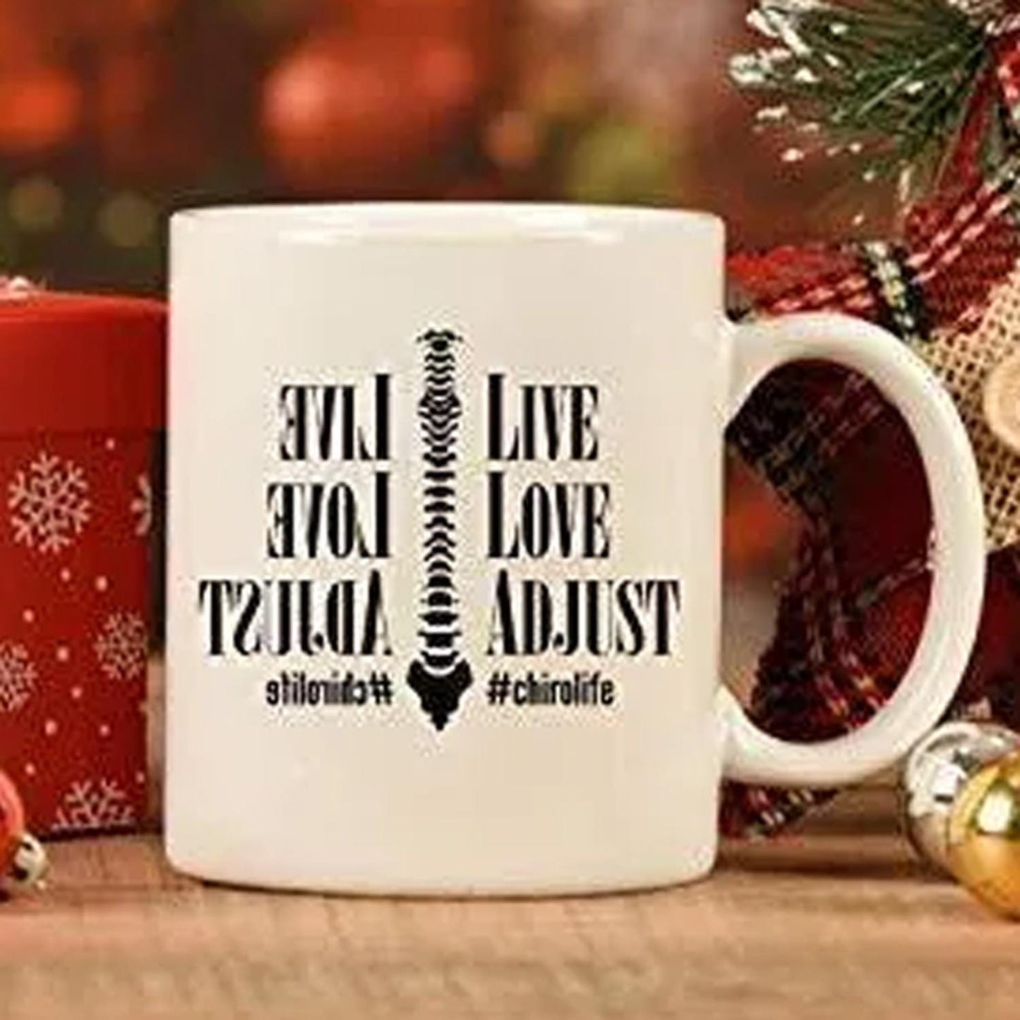 Live Love Adjust Mug: Funny Chiropractor Gift - UK Made