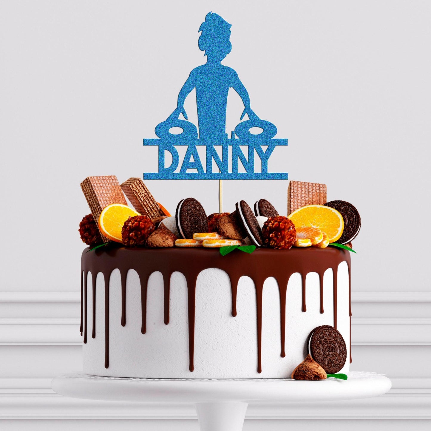 Custom Dj Cake Topper Personalised Music Decks Birthday Decor Any Name & Age