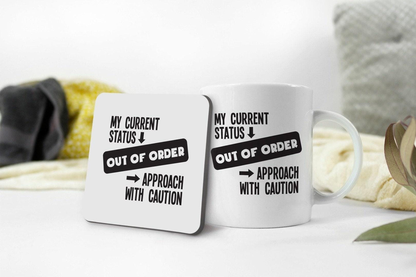 Out Of Order Mug & Coaster Set - Funny Sarcastic Office Gift