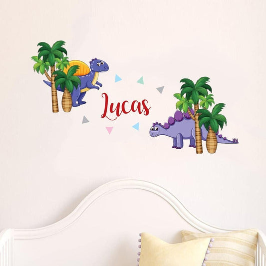 Personalised Dinasour Wall Sticker Name Vinyl Decal Girls Kids Nursery Bedroom