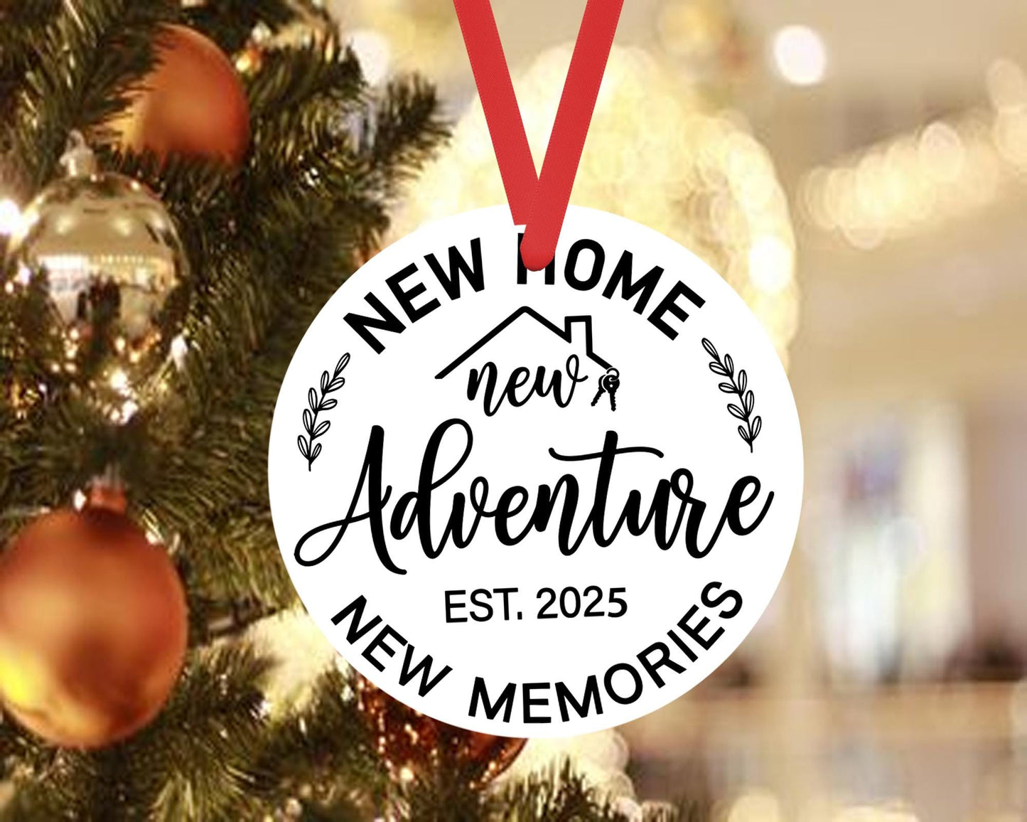 New Adventure Christmas Bauble Home Memories Xmas Ceramic Ornament Hanging Gift
