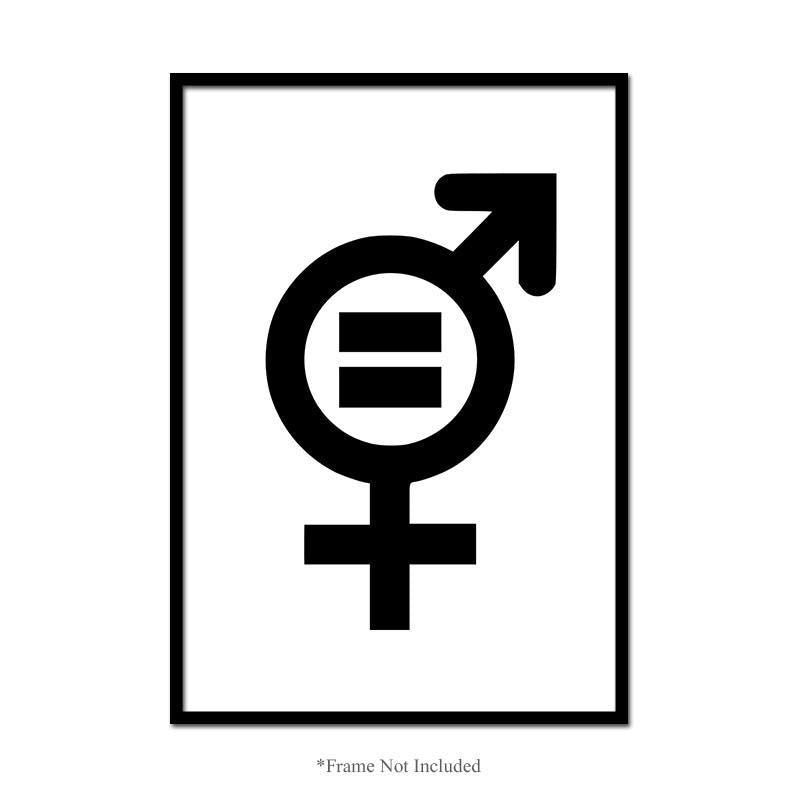 Gender Equality Symbols Women Men Wall Art Poster Inspirational Print Room Decor