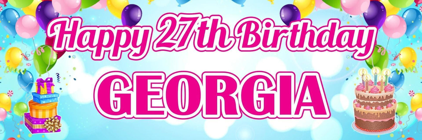 2 Personalised Elders Balloons Gifts Birthday Party Celebration Banners Posters