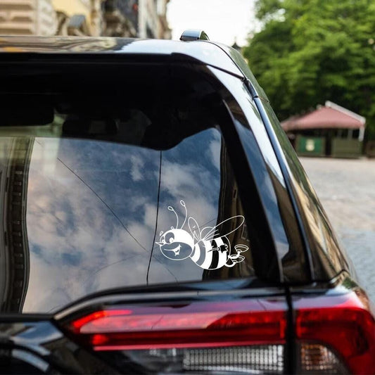 Smiling Bumble Bee Art Window Laptop Fun Sticker Vinyl Decal