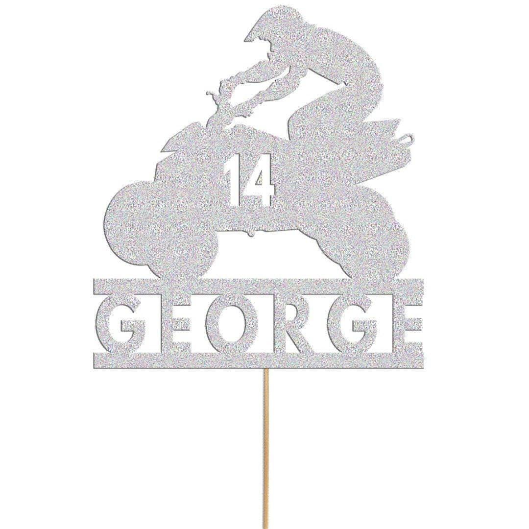 Personalised Glitter Quad Bike Cake Topper: Custom ATV Decoration