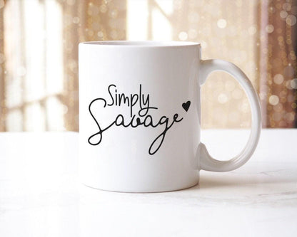 Simply Savage Mug & Coaster Set - Funny Novelty Gift