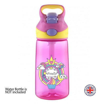 Personalised Kids Water Bottle Lunch Box Stickers School Name Labels Girls
