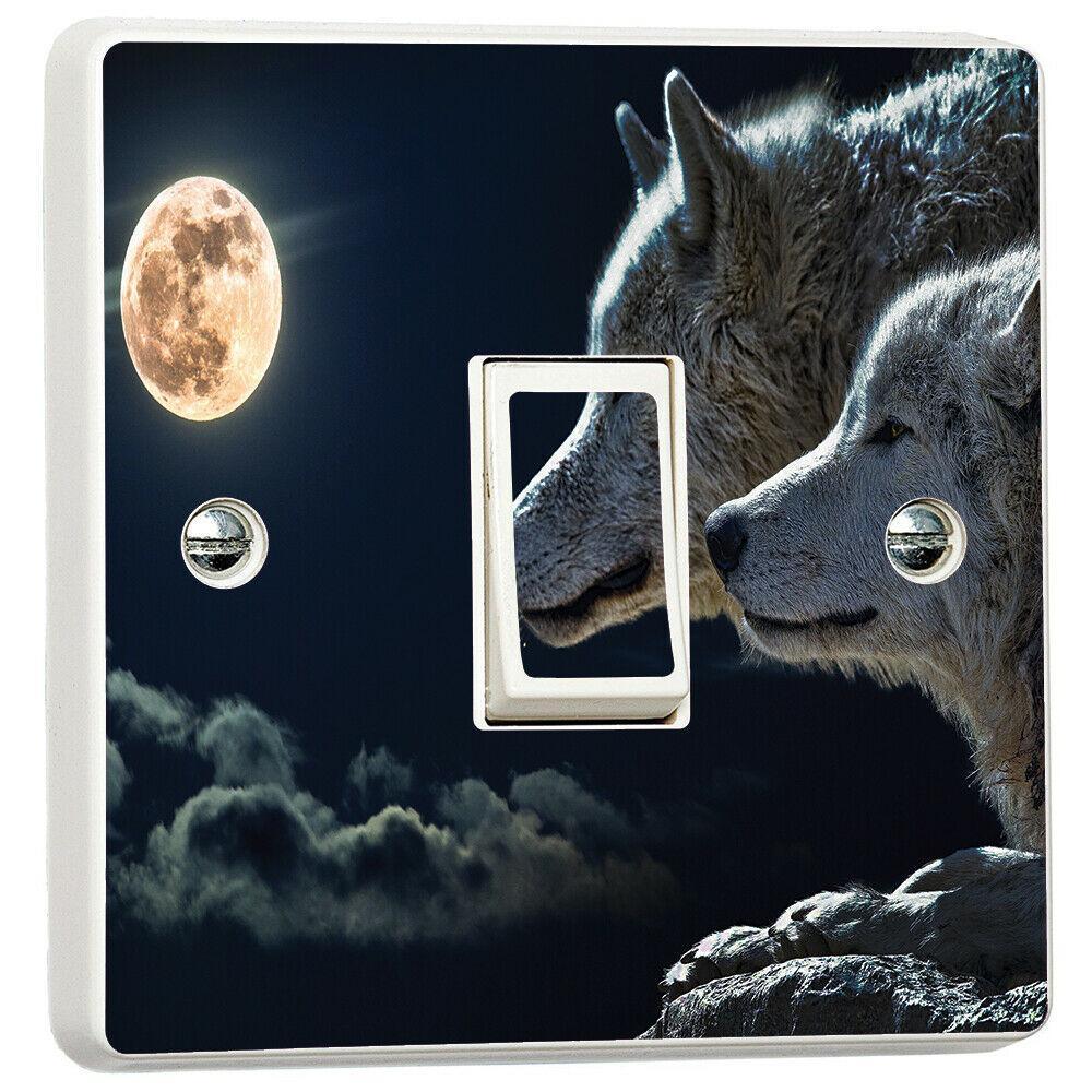 Wolfs Gazing 3d Light Switch Sticker Cover Vinyl Skin Wall Decal Bedroom Decor