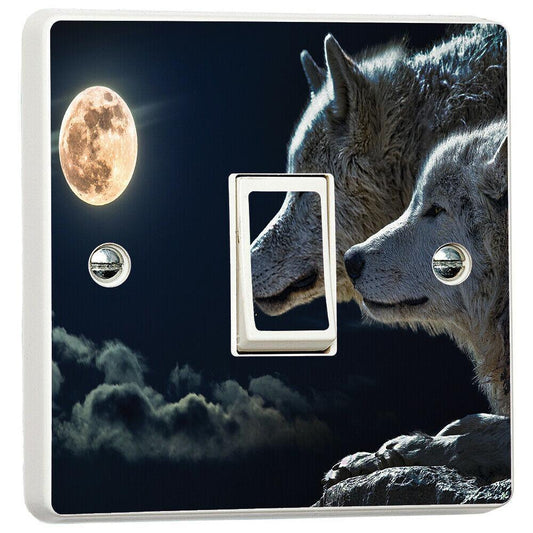 Wolfs Gazing 3d Light Switch Sticker Cover Vinyl Skin Wall Decal Bedroom Decor