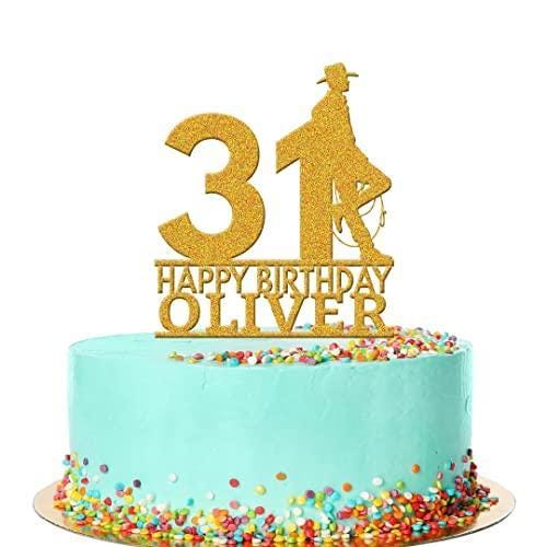 Personalised Acrylic Cowboy Wild West Boys Birthday Cake Topper Decoration Gift