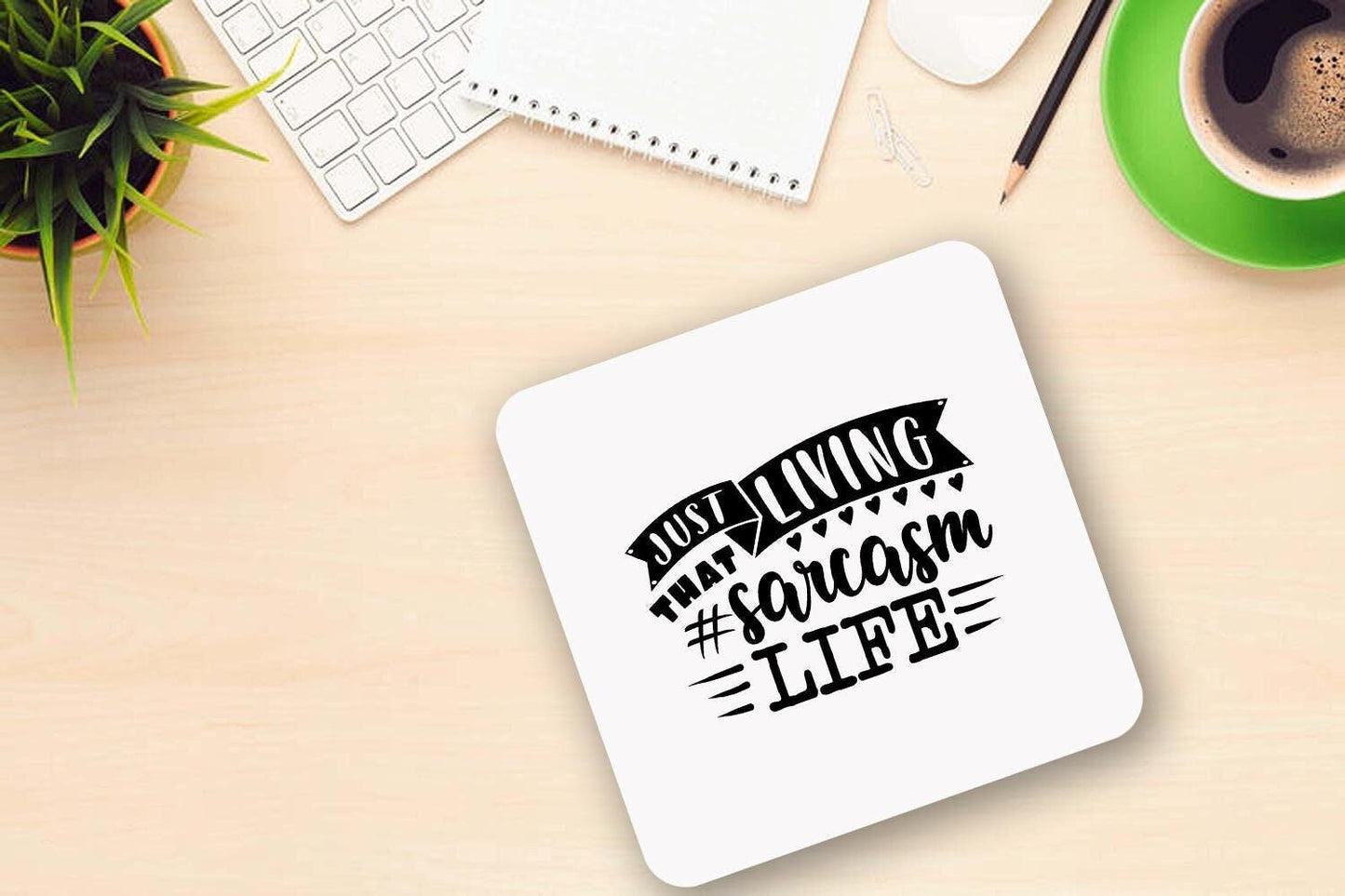 Funny Just Living That Sarcasm Life - Novelty Coffee Mug & Coaster Tea Cup Office Gift