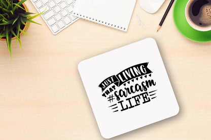 Funny Just Living That Sarcasm Life - Novelty Coffee Mug & Coaster Tea Cup Office Gift