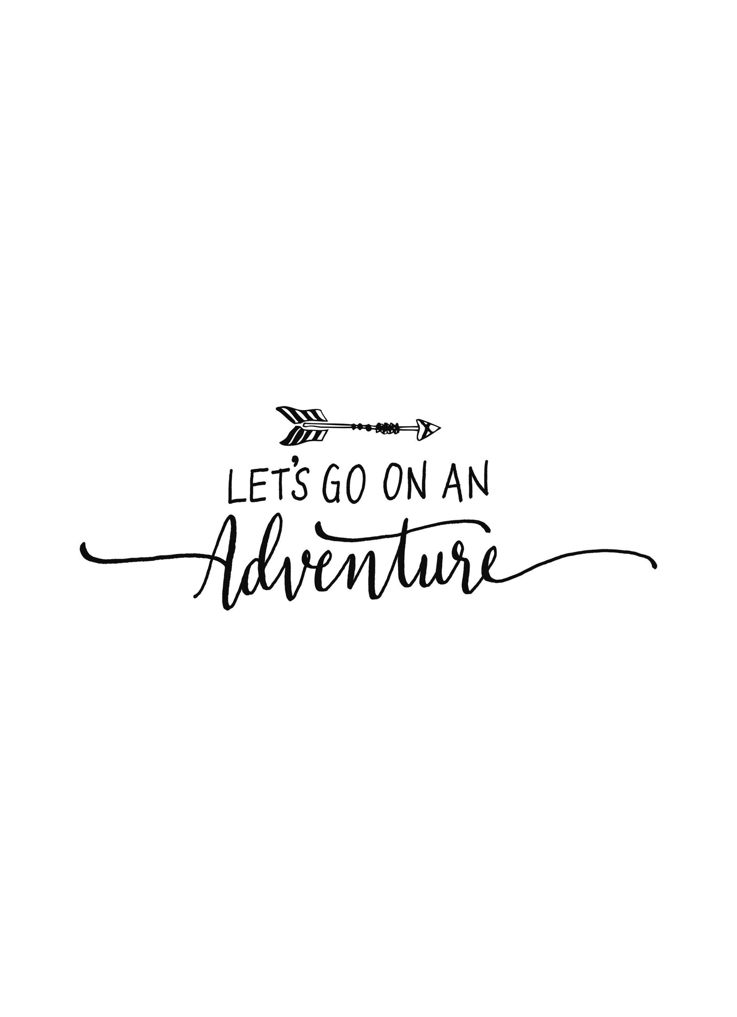Lets Go On An Adventure Inspirational Positive Thoughts Poster Print Wall Art