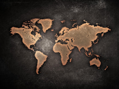 World Map Earth Giant Picture Art Poster Print Black - A5 A4 A3 A2 A1 A0 Sizes