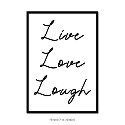 Live Love Laugh Wall Poster Inspirational Motivational Quote Home Print Decor
