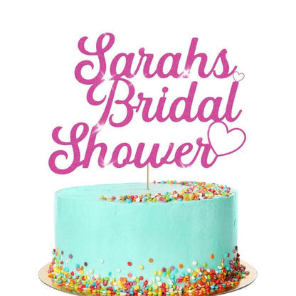 Personalised Bridal Shower Glitter Cake Topper Wedding Party Cake Decoration