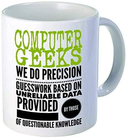 Funny Computer Geek Mug: Precision Guesswork Novelty Gift