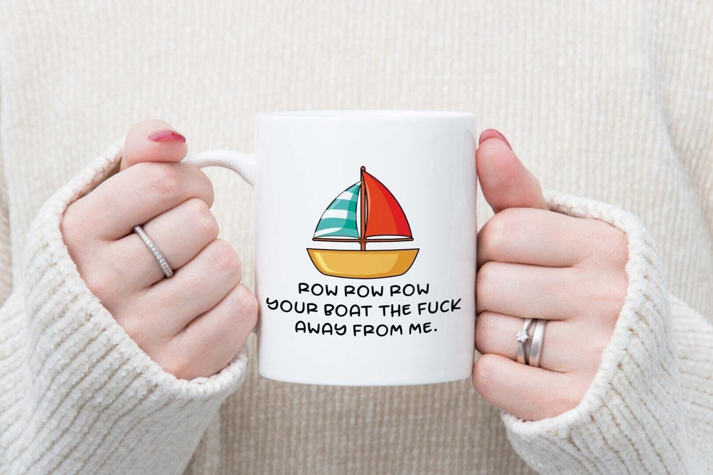 Funny 'Row Your Boat' Mug & Coaster Set: Novelty Gift