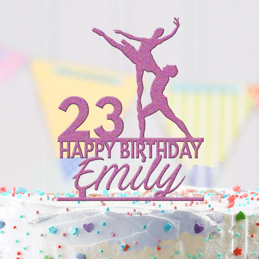 Personalised Acrylic Girl Ballerina Dancer Birthday Cake Topper Decoration Gift