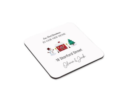 Personalised First Christmas New Home Mug & Coaster Set