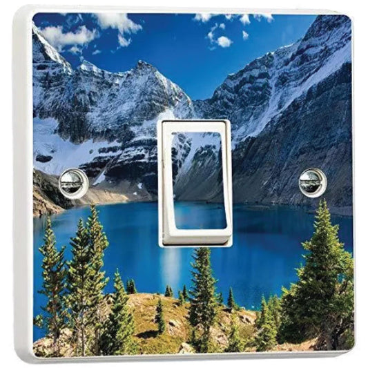 Mountains Forest Fog Lakes 3d Light Switch Sticker Cover Vinyl Skin Wall Decal