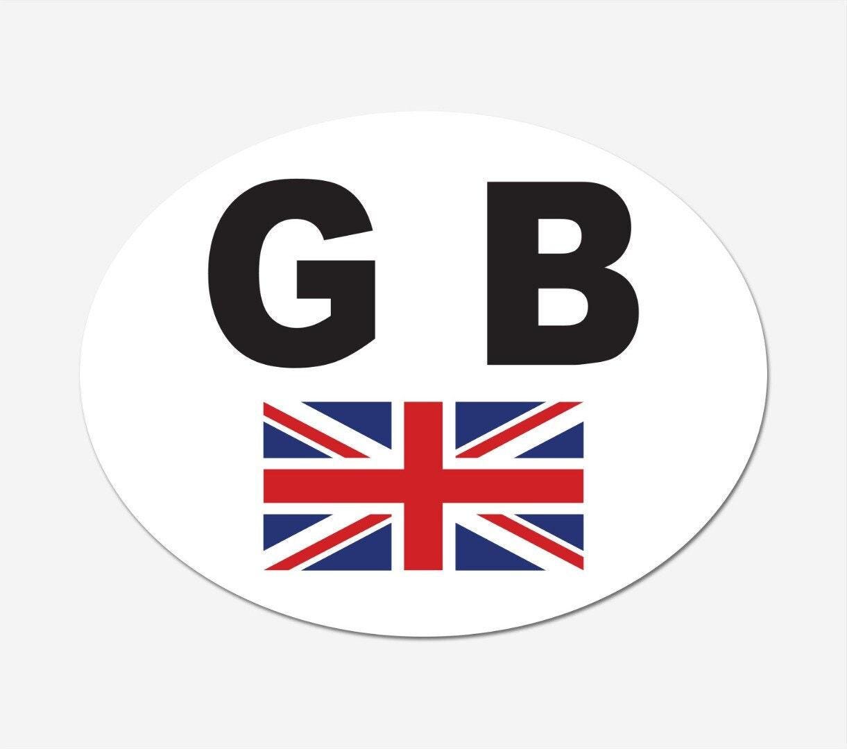 Union Jack GB Oval Car Sticker: UK Flag Vinyl Decal