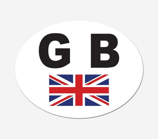 Union Jack GB Oval Car Sticker: UK Flag Vinyl Decal