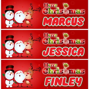2 Personalised Christmas Santa And Rudolf Party Celebration Banners Posters