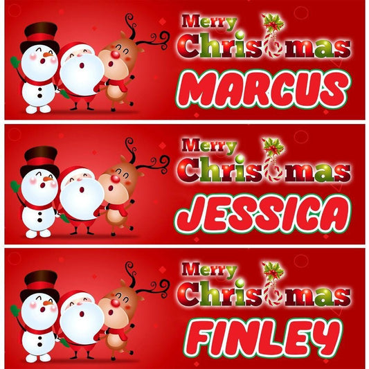 2 Personalised Christmas Santa And Rudolf Party Celebration Banners Posters