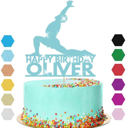 Yoga Cake Topper Personalised Man Adult Birthday Cake Decoration Any Name & Age