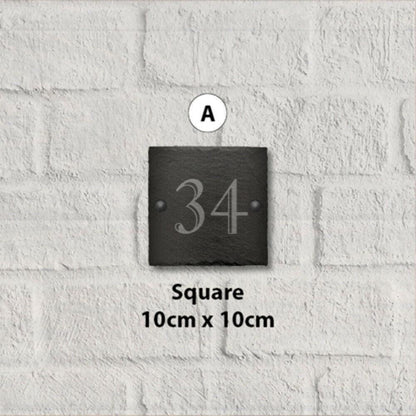 10cm Slate Personalised Door Number House Gate Sign Plaque Plate All Shapes