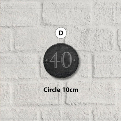 10cm Slate Personalised Door Number House Gate Sign Plaque Plate All Shapes