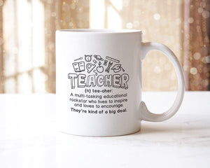 Teacher Rockstar Definition Ceramic Mug & Coaster Set