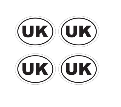 UK Oval Car Sticker: Vinyl Self Adhesive, Road Legal (Set of 2)