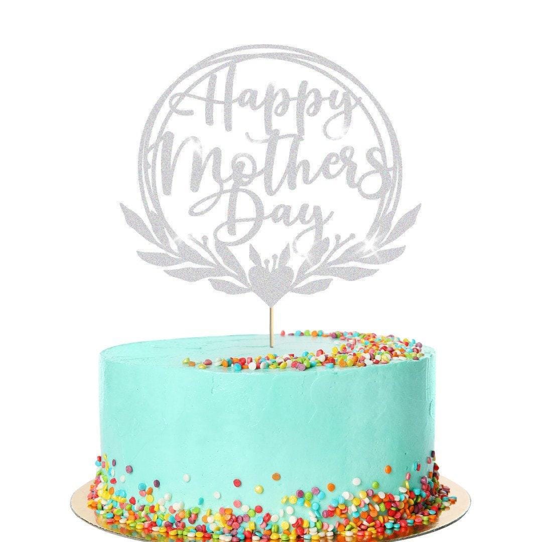 Happy Mothers Day Glitter Cake Topper Birthday Celebration Decoration