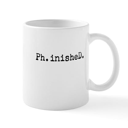 Typewriter Finished Phd Funny | Ceramic Coffee Mug | 11 OZ
