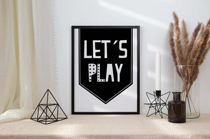 Lets Play Learning Nursery Bedroom Boys Girls Wall Decor Art Poster Print