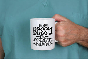 Funny 'I'm Not Bossy' Mug and Coaster Set: Office Gift