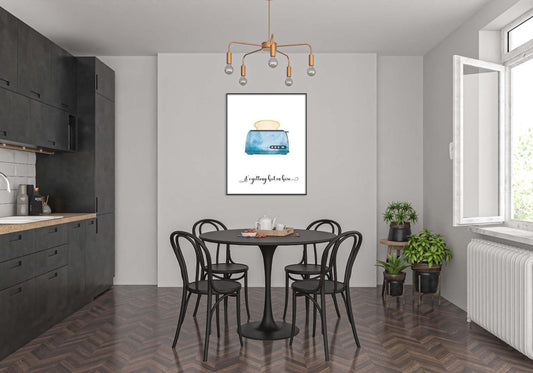 Kitchen Getting Hot Minimalist Funny Wall Art Home Dining Decor Print Poster