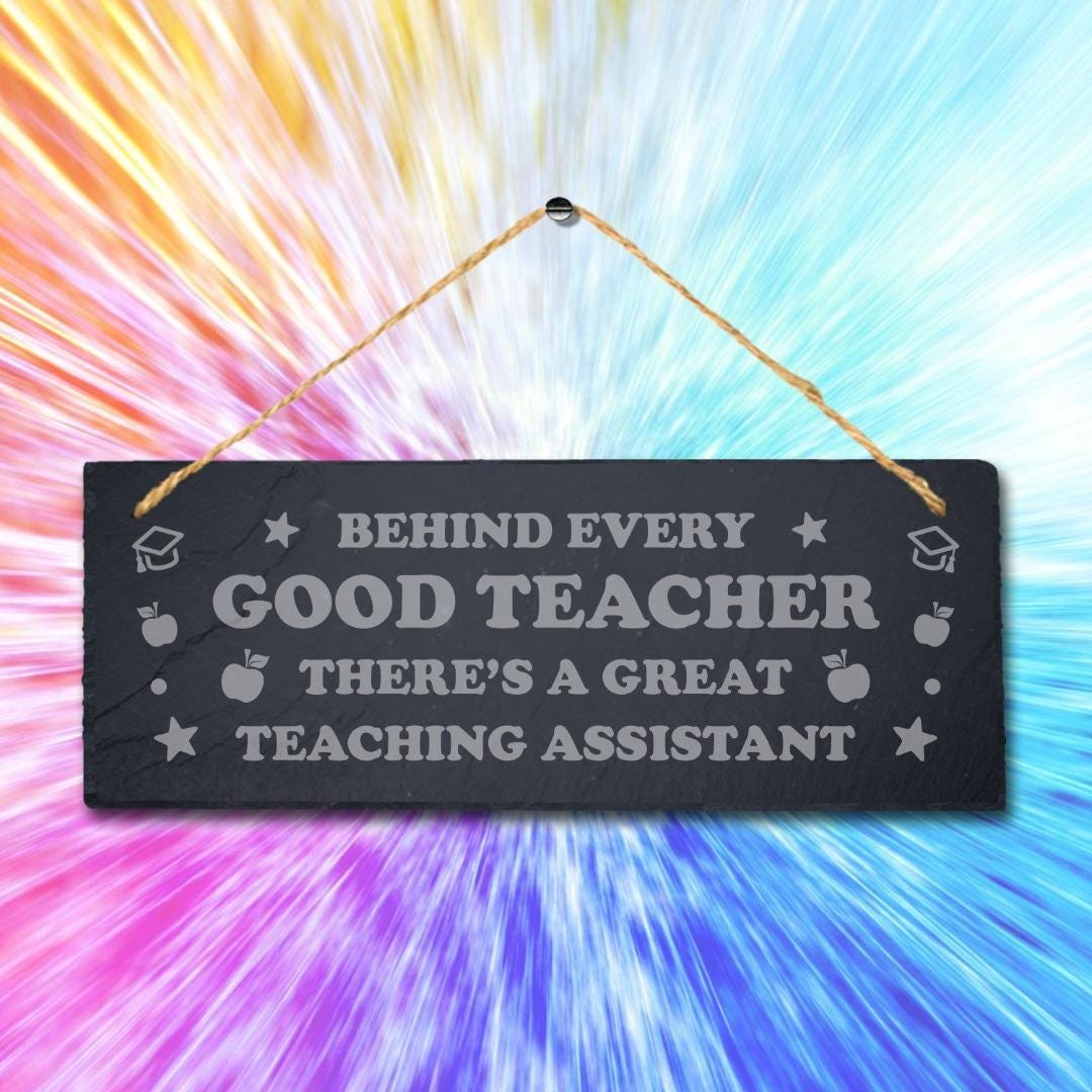 Teacher Thank You Gift Engraved Slate Sign Student Teaching School Leavers