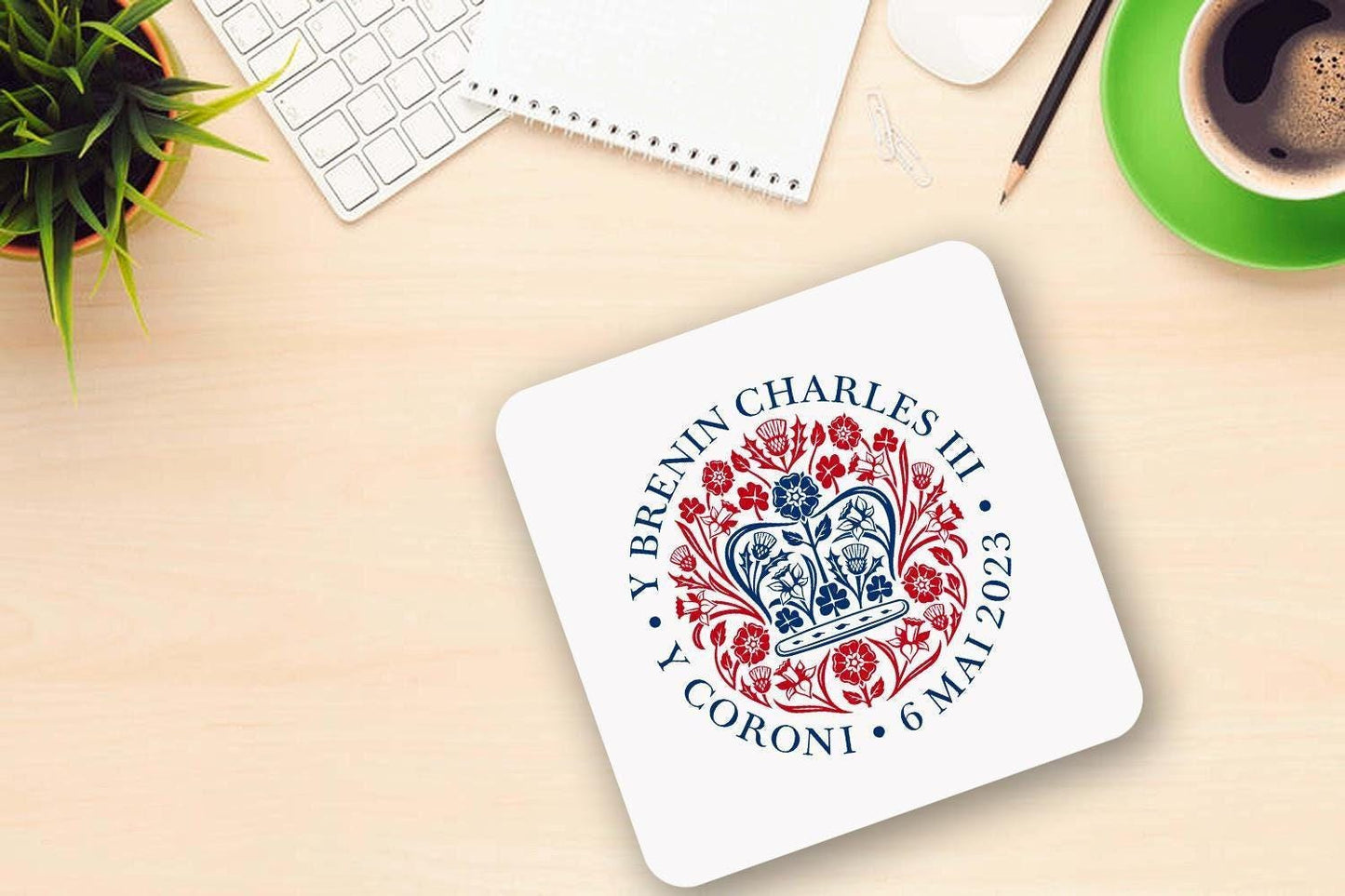 King Charles III Welsh Coronation Commemorative Welsh Memorabilia Mug Coaster