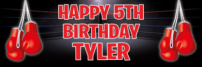Personalised Boxing Birthday Banner: Sports Party Decoration (Set of 2)