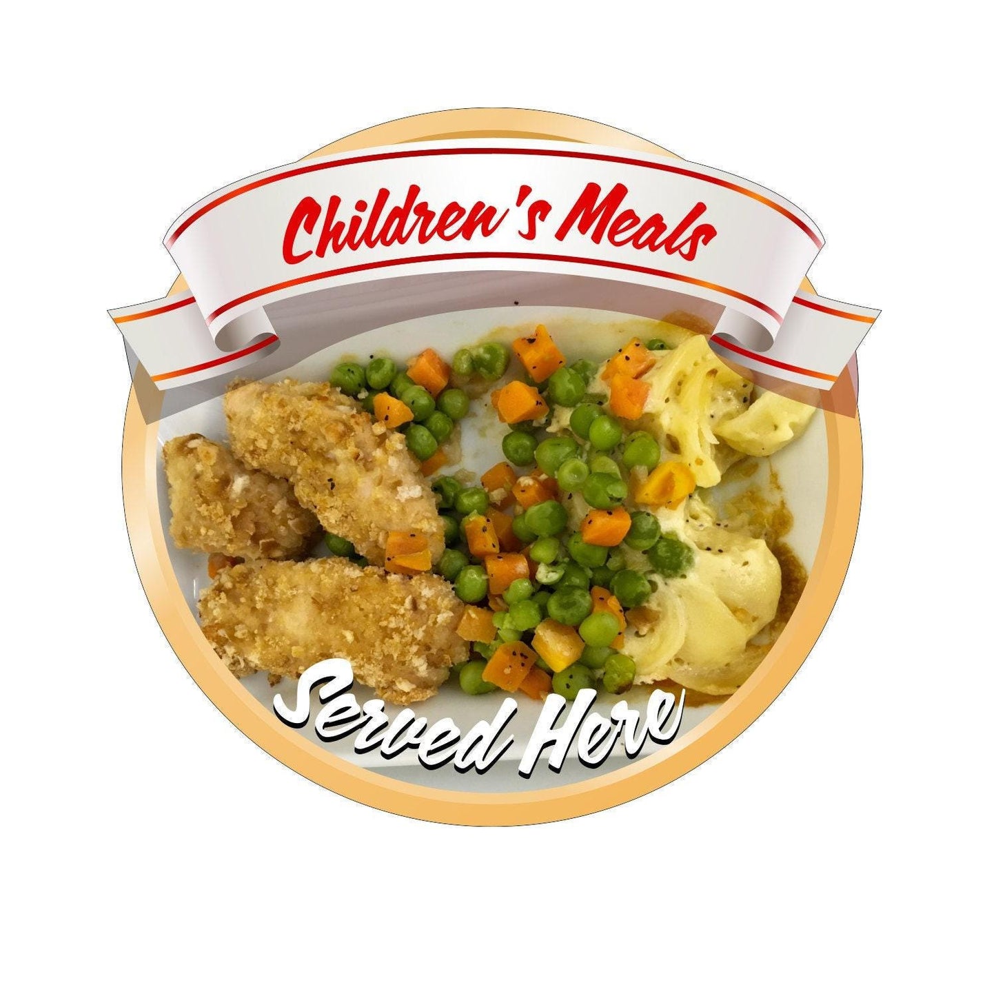 Children Menu Kids Meal Catering Window Cafe Shop Restaurant Sticker Sign Decal