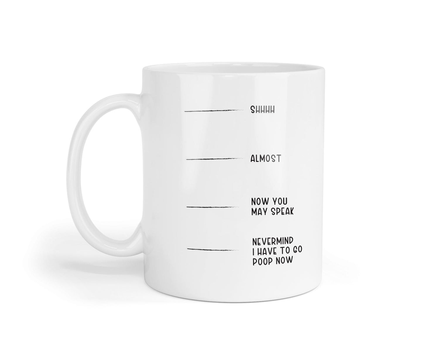 Funny 'Shhh Almost Now' Mug: Novelty Coffee Tea Cup, UK Made