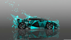Lamborghini Sesto Elemento Abstract Art Giant Poster - A5 A4 A3 A2 A1 A0 Sizes