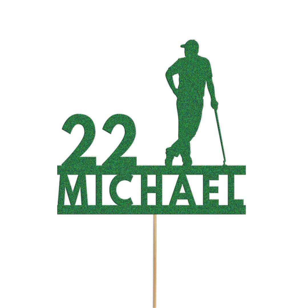 Personalised Golf Cake Topper Custom Golfing Theme Cake Decoration, Any Name And Age