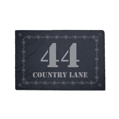 Personalised Slate Design 4 Home Plaque House Slate Sign Laser Engraved Stone