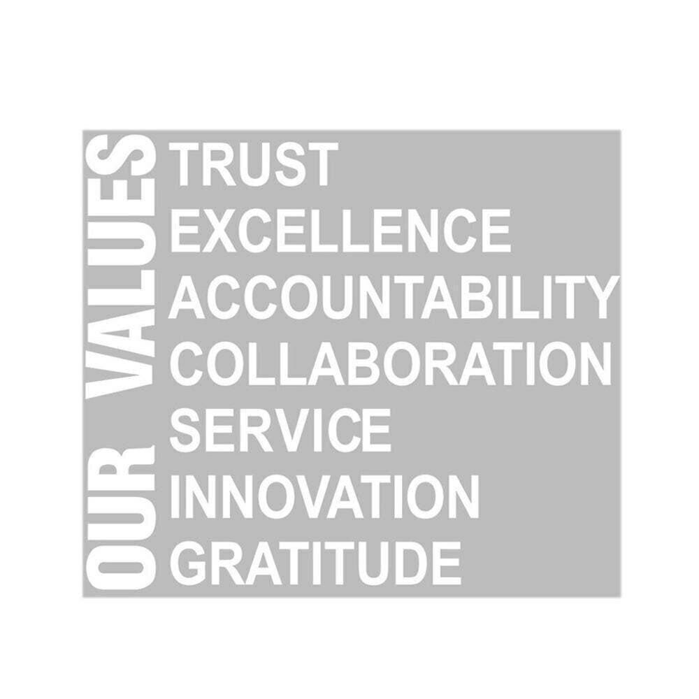 Our Values Large Wall Art Sticker Inspirational Quote Vinyl Decal Office School
