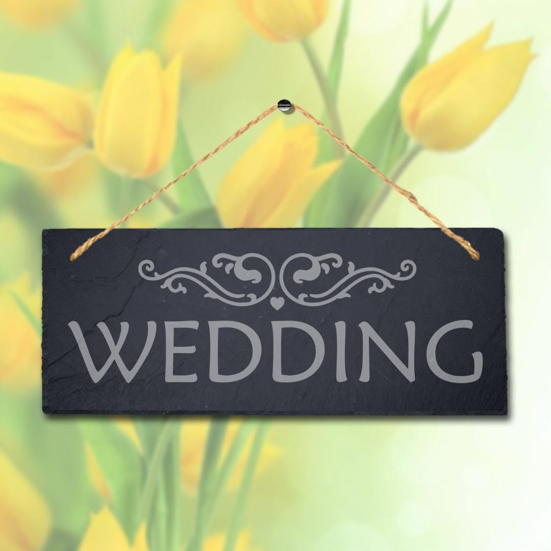 Wedding Laser Engraved Hanging Slate Party Celebration Venue Gate Plaque Sign