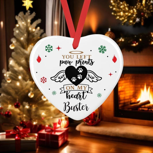 Personalised Cat Memory Christmas Ceramic Bauble Pet Memorial Custom Kitten Xmas Decoration Gift